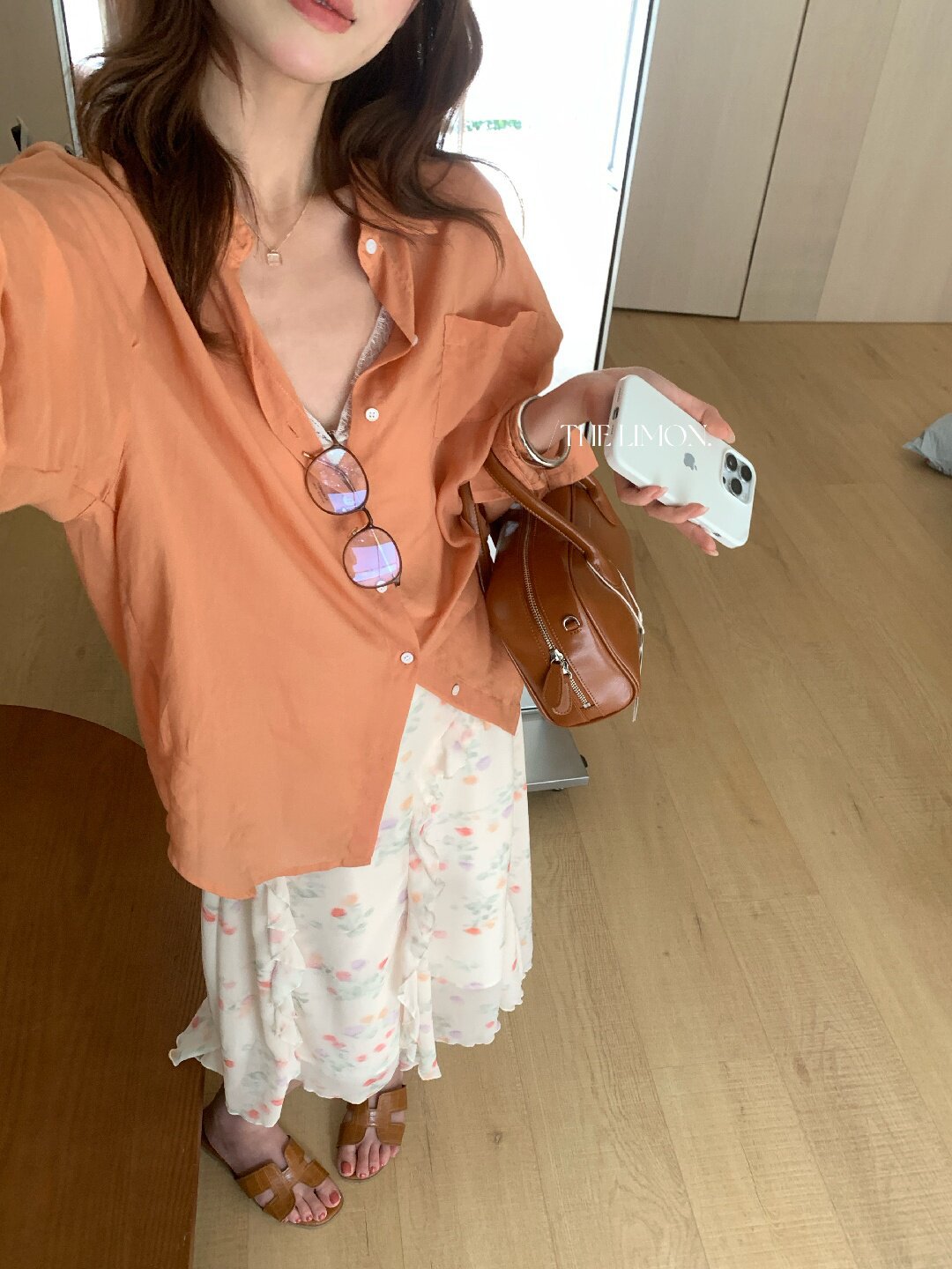 Áo sơ mi nữ tay dài chất liệu tencel phong cách lười biếng ấm áp — Vàng nhạt, xanh lam, Xanh lá cây nhạtcolor, màu hồng chi tiết 16