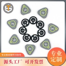 现货pvc软胶滴塑标圆形耳机孔胶章腰包臂包配件耳机标十字出线孔