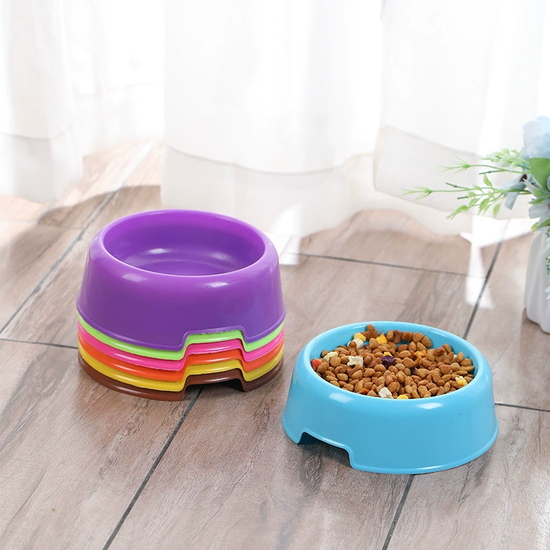 Pet Bowl Small, Candy-Colored Plastic Dog & Cat Food Water Bowl, Non-Slip Base