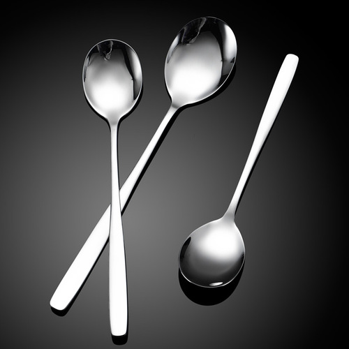 Jieyang 304 stainless steel spoon, high-looking long-handled large spoon, ice cream stirring dessert spoon, spoon