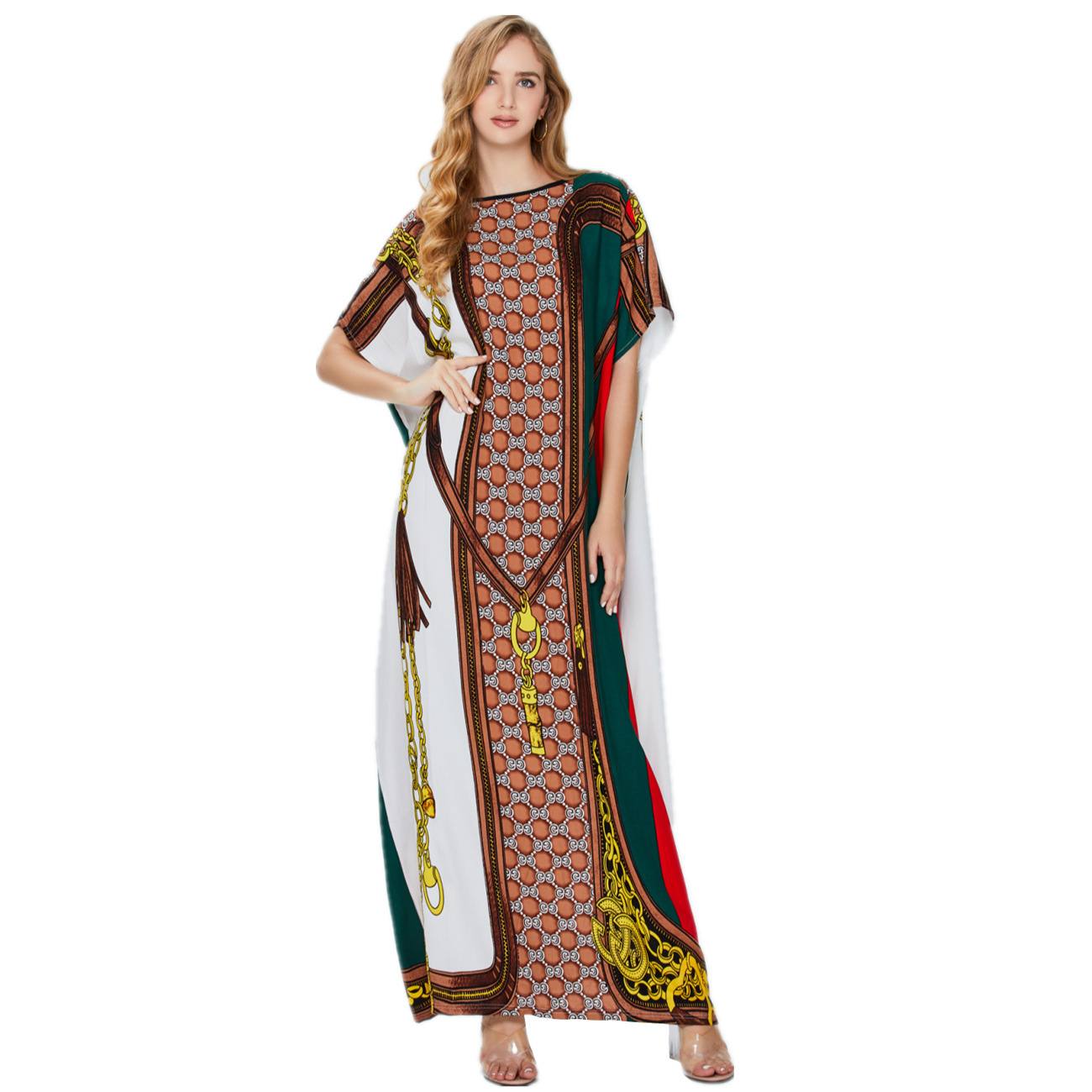 AliExpress Muslim women's abaya women's robe gown Middle Eastern skirt embroidered long skirt cross-border women's clothing