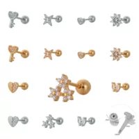 AliExpress Горячие продажи проколов новый микро-инкрустированный циркон любовь ушные гвозди из нержавеющей стали ушные кольца для европейской и американской внешней торговли ювелирные изделия
