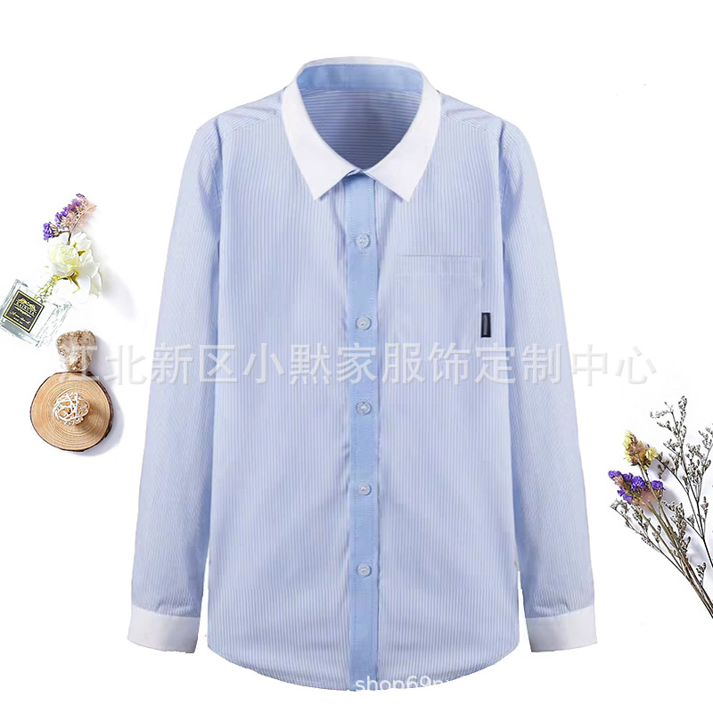 伊顿同款校服衬衫儿童装纯棉校服衬衣男童女长袖衬衫春秋款10C160