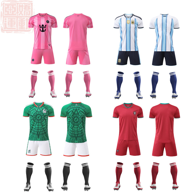 Children's Football Uniforms Messi Neymar C Ronaldo Jerseys Primary School Students' Football Sportswear Sets Group Purchase with Printed Text and Numbers Children's Football Uniforms Messi Neymar C Ronaldo Jerseys Primary School Students' Football Sportswear Sets Group Purchase with Printed Text and Numbers
