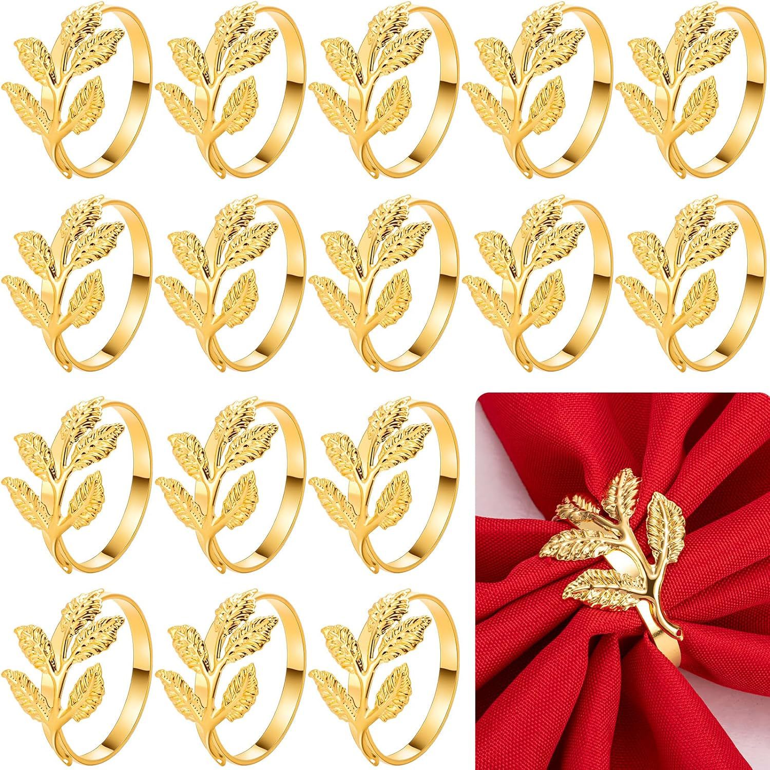 Cross-border Leaf Napkin Buckle Five-leaf Clover Leaf Napkin Ring Simple Metal Plant Table Decorative Mouth Cloth Ring