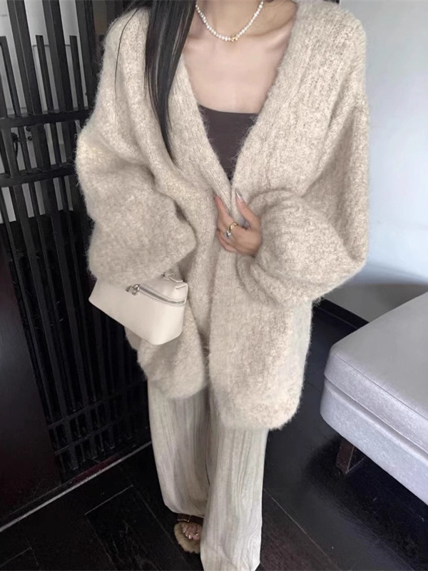 毛衣外套软糯慵懒风2025年秋冬新款宽松百搭女式毛衣韩系针织开衫|undefined