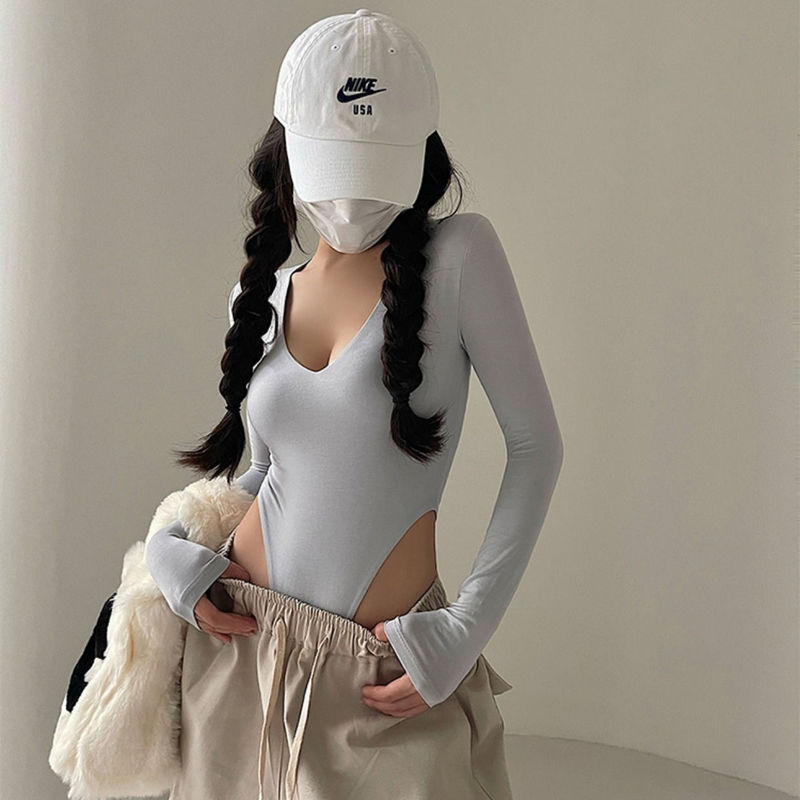 Long-Sleeved T-Shirt for Women, Aerial Yoga V-Neck Tight-Fitting Top, Specially Designed for Foreign Trade, Cross-Border, Southeast Asia, European and American Style