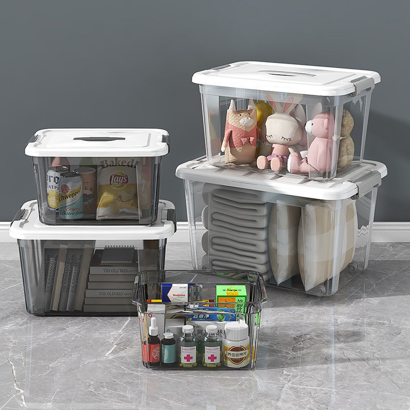 Storage Box Household Storage Box Transparent Sundry Toy Storage Box Large Clothing Storage Box Snack Plastic Basket