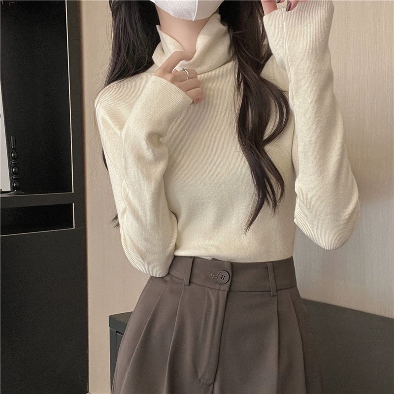 Одежда Dopamine больших размеров, внутренний трикотаж с высоким воротником для женщин, новинка весеннего сезона 2025, белый трикотаж снизу