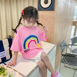 童装女童短袖t恤夏装2026新款儿童夏款中大童女孩百搭上衣夏季潮t