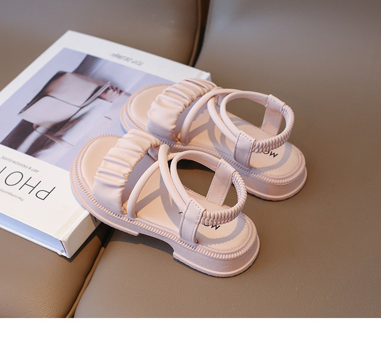 Version coréenne de sandales romaines mignonnes pour petites filles, chaussures de plage, chaussures d'été pour enfants_voghion.com