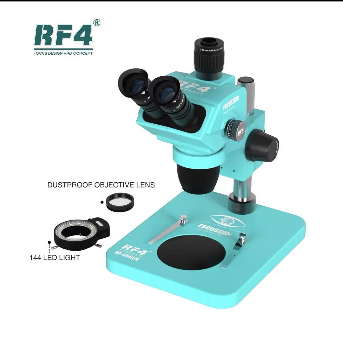 Microscopio RF4 binocular 3 ojos 7 - 65x HD oculares zoom continuo mantenimiento de teléfonos móviles placa base placa de circuito rf4