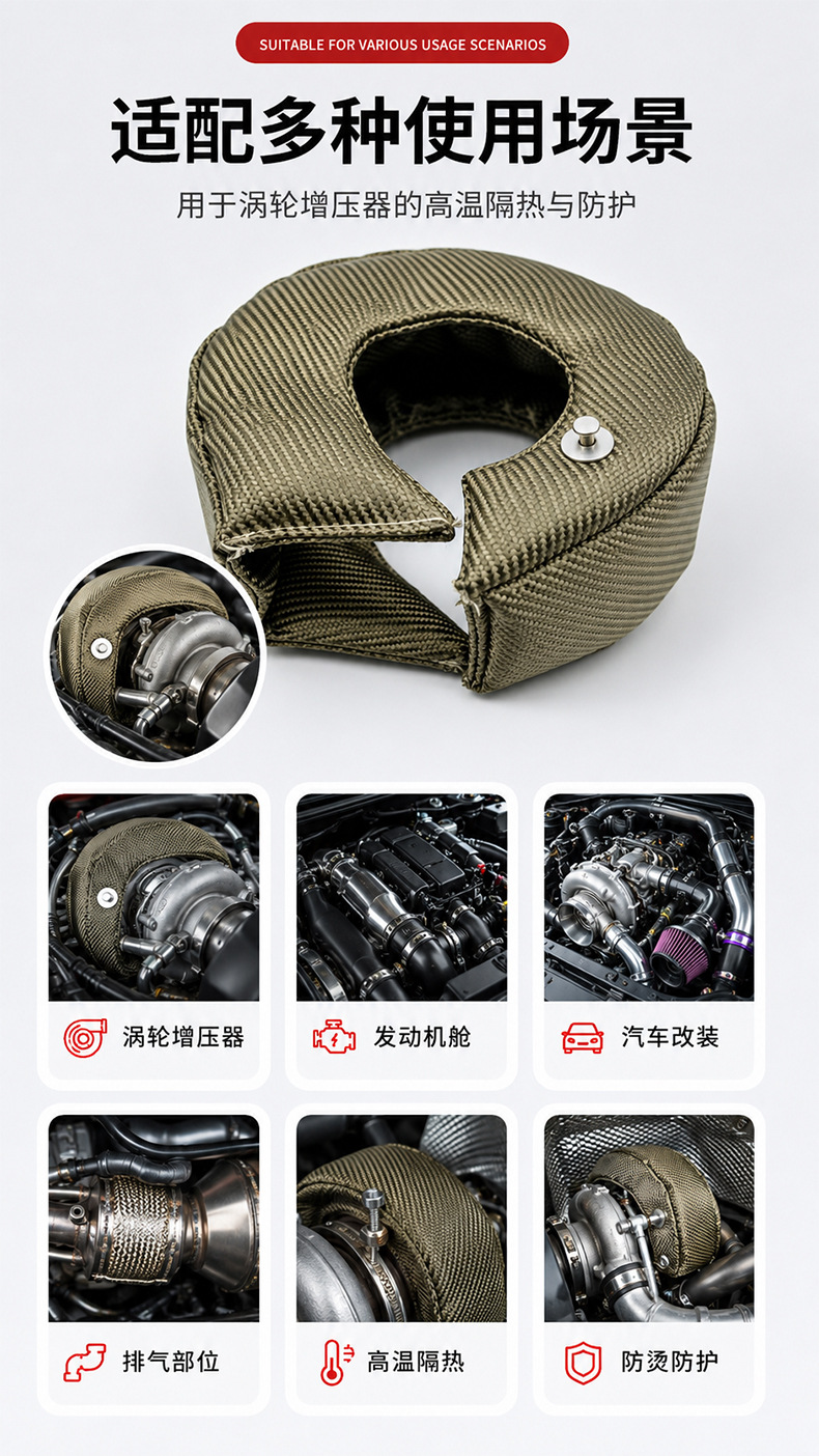 Turbo Heat Shield T3T4T6 Universal Type Supercharger Protective Cover High Temperature Resistant Modification Parts Wholesale in Stock