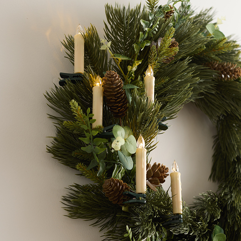 Nuevas decoraciones de Navidad transfronterizas de corona de flores de pe varilla puerta colgante de pared ventanas de diseño de props de disparo