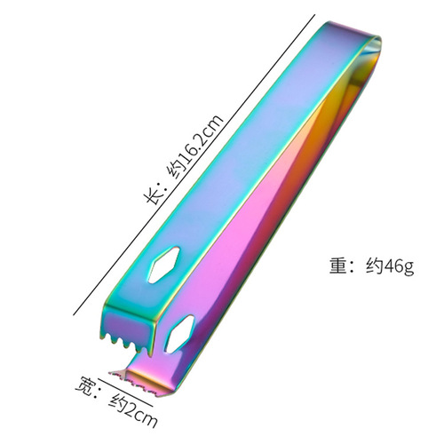 Cross-border hot selling 304 stainless steel ice clip ice cube clip 16cm buffet clip bar bartending clip
