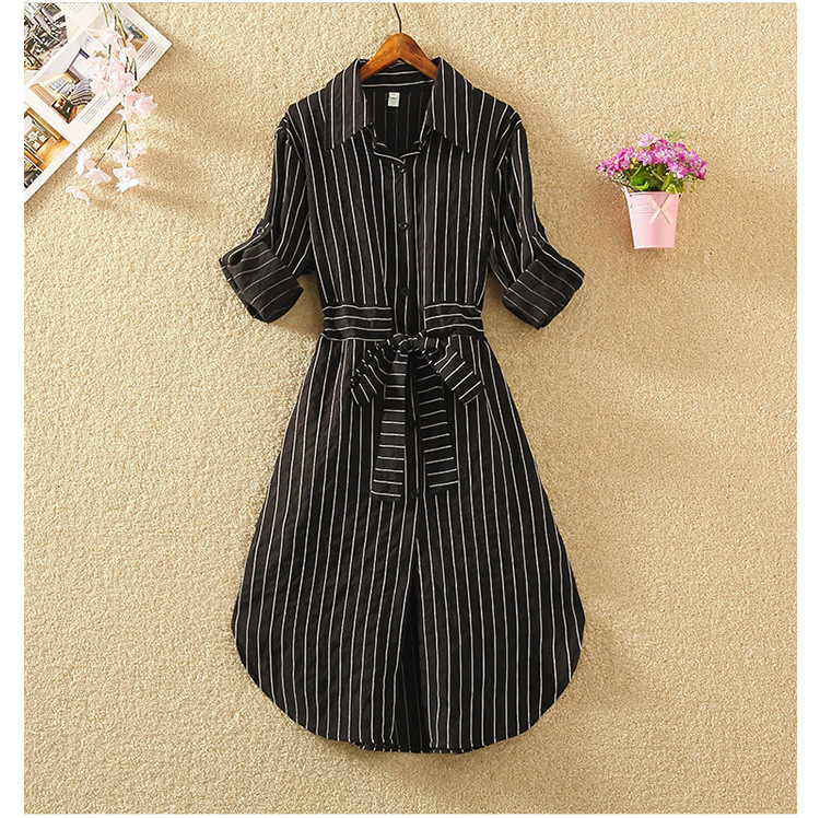 Mid-length new fashion striped dress NSAXE43919