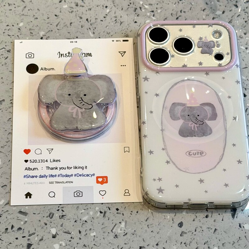 Star Hat Little Elephant Magnetic Phone Case for Apple 17Pro Iphone16 Niche 141312/11 Star Hat Little Elephant Magnetic Phone Case for Apple 17Pro Iphone16 Niche 141312/11