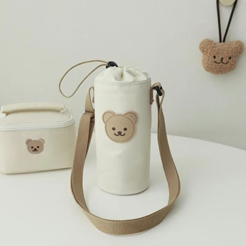 Korean ins children's thermos cup cover cute bear diagonally across the kettle anti-fall protective cover heat insulation cover