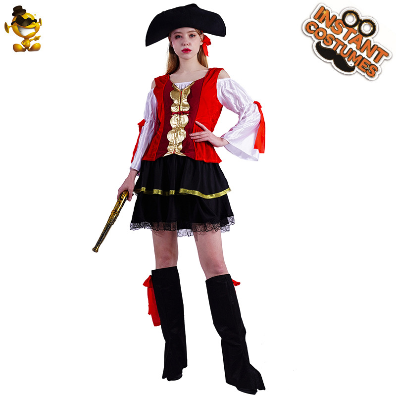 Halloween hombres y mujeres pareja de corte Barco Pirata princesa Cosplay rendimiento etapa traje del partido image 7