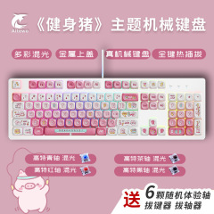 カスタマイズされた 104 キー有線ミックスメタルメカニカルキーボード PBT アニメテーマフルキーノーラッチホットスワップ可能な緑軸