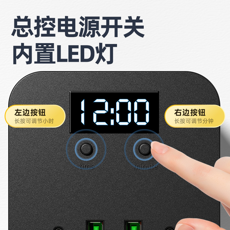 Amazon nuevo convertidor de reloj multifunción con enchufe de expansión de viaje múltiple de carga rápida PD de una vuelta