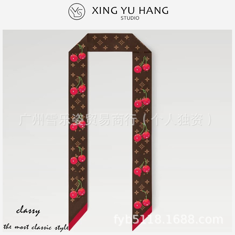 Nana's same style cherry brown small ribbon