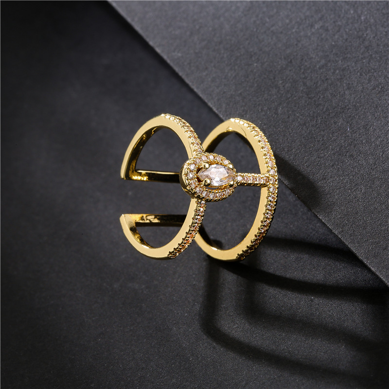 Nihaojewelry wholesale jewelry simple double-layer geometric open ring