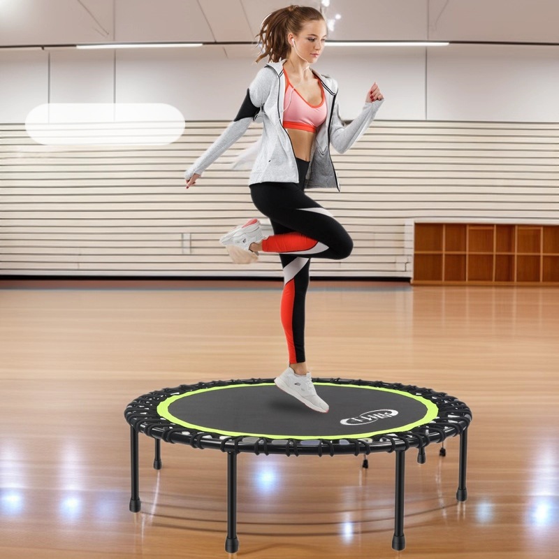 Dingshi Household 48inch Adult Fitness Trampoline Indoor Children's Elastic Rope Round Jumping Trampoline Foldable