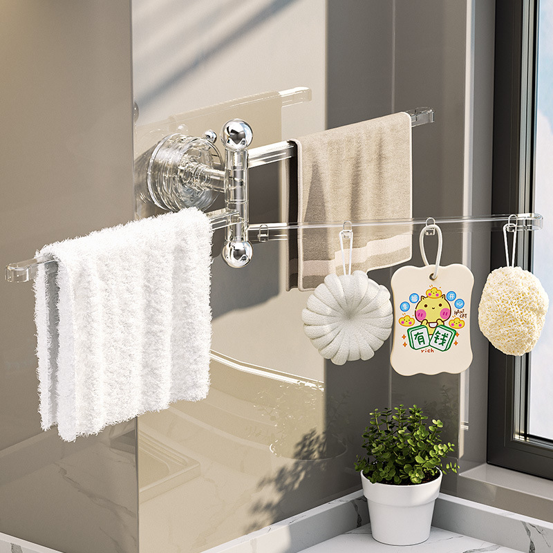 Estante de drenaje de trapo de ventosa Estante de almacenamiento de esponja multifuncional de cocina Estante de paño de cocina giratorio para colgar en la pared para el hogar
