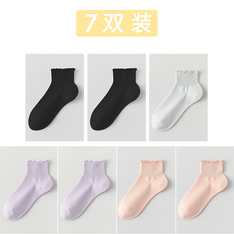 Calcetines de algodón de color sólido para damas verano hongo botón calcetines para mujeres sin hueso cabeza de embalaje independiente calcetines transpirables