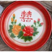 批发家用盘子菜盘大盘鸡用盘老实搪瓷饭新年圆形复古加厚水果盘敬