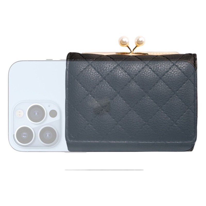 Cartera con cremallera para mujer, estilo nuevo 2024, con cierre, estilo corto triple, diseño de diamantes para estudiantes, tarjetero de PU con múltiples ranuras para tarjetas, monedero