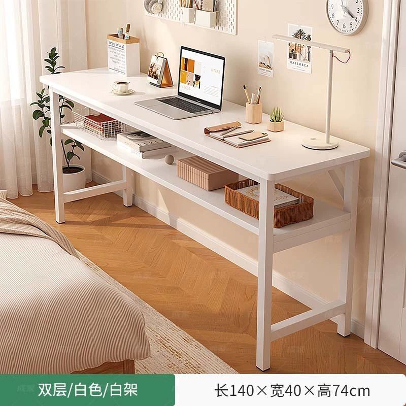长条桌简易书桌电脑桌家用卧室学生学习桌长方形工作台双层小桌子|undefined