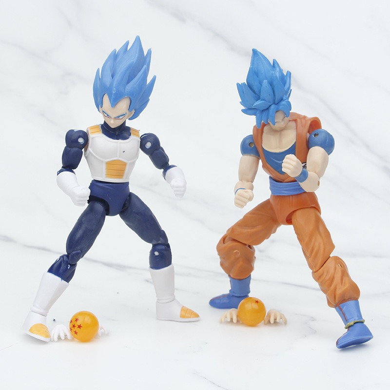 La articulación se puede mover versión simple Dragon Ball Black Haior Wukong caja de color ventana abierta azul Dragon Ball caja modelo de figura al por mayor