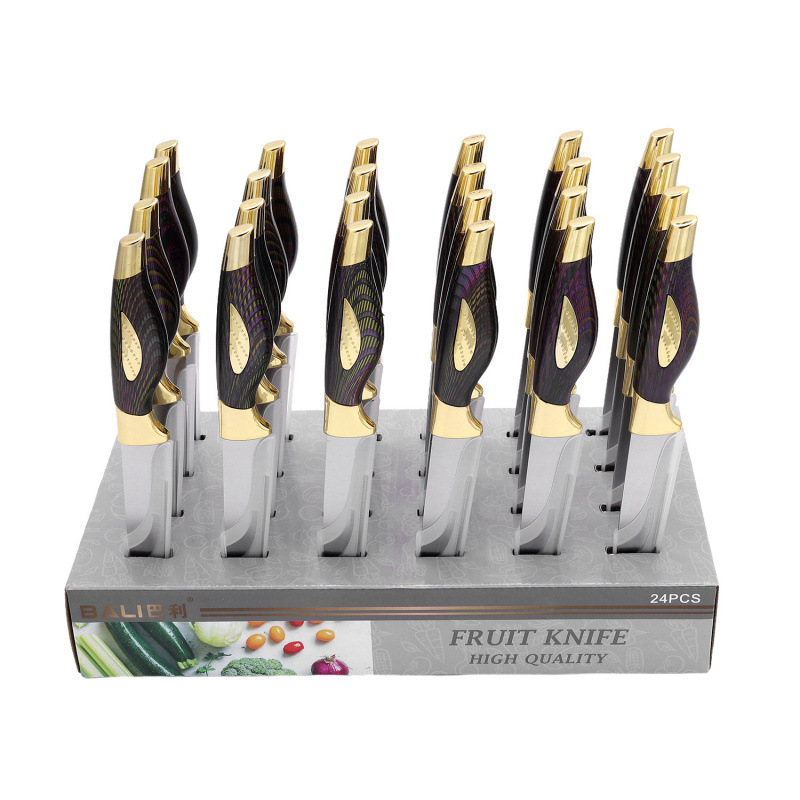 Mango de pájaro acero inoxidable cocina para el hogar pintura en aerosol caja de exhibición juego de cuchillos juego de regalo cuchillo fábrica spot al por mayor