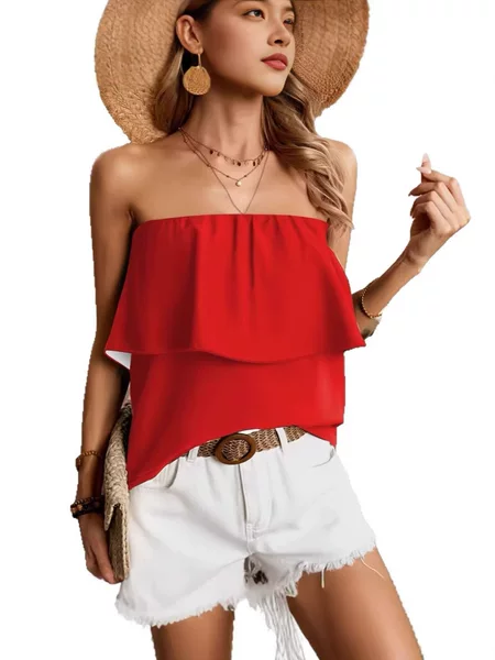 European and American Cross-Border Sweet and Fresh Tube Tops Direct Supply to Temu/Shri/Tk Amazon Aliexpress Xzfh0201