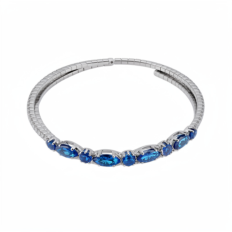 Diamantes arroz redondo geométrico pulsera elástica de doble capa temperamento pulsera de moda de alta calidad lujo ligero nicho joyería al por mayor