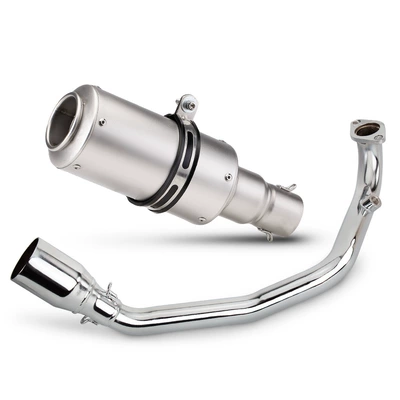 Sc Large Displacement Grenade Gun – Motorcycle exhaust pipe - gy6-front-section-full-titanium-color