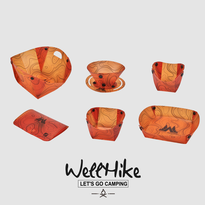 Outdoor Ultra-light Folding Tableware Portable Bowl Dinner Plate Coffee Filter Funnel Water Cup Multi-purpose Combination Tableware suit