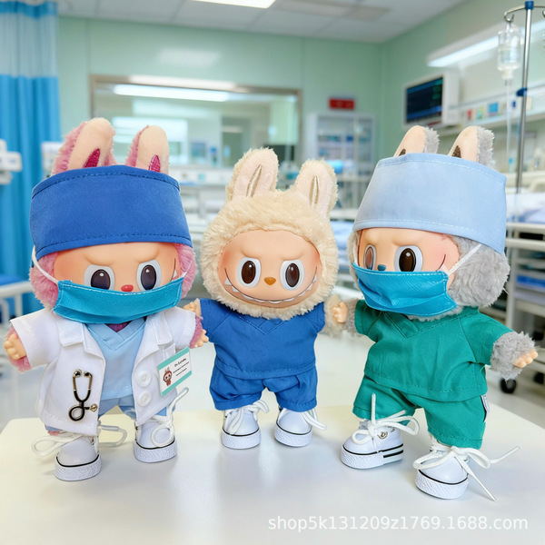 17cm Labubu doctor labubu medical surgery toys doll clothes baby…