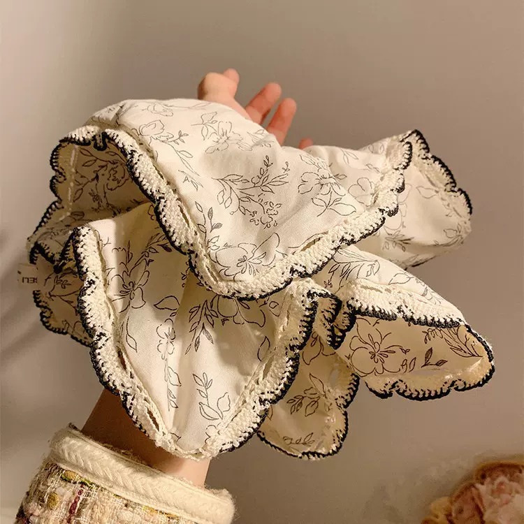 爆款碎花方巾大肠发圈女高级感慵懒风扎头发超大头绳网红同款发饰