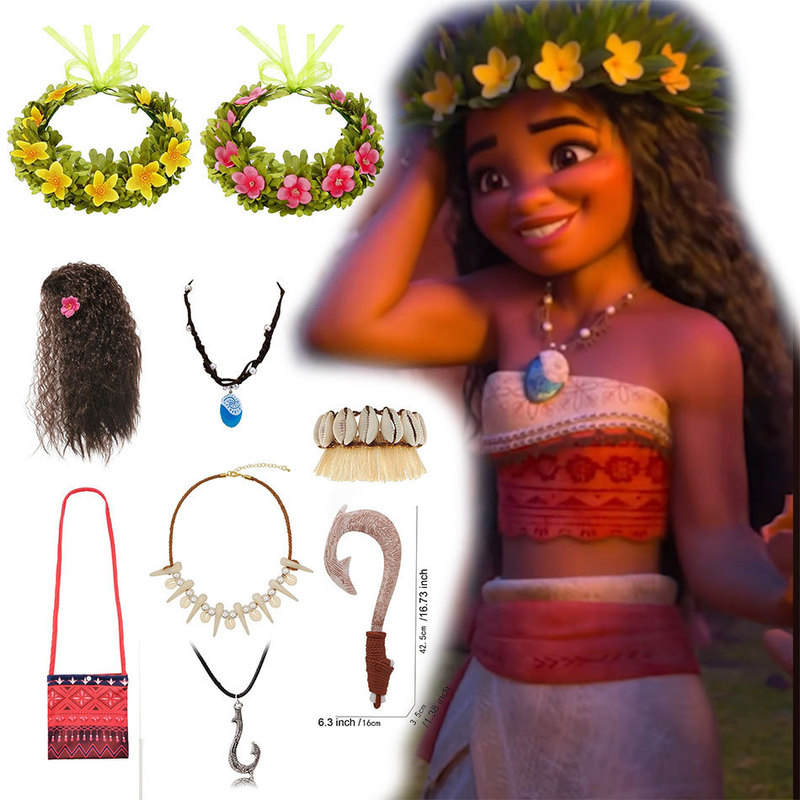 New Ocean 2 Film Necklace Anklet Moana Accessories Moana Jewelry Collocation with Same Flower