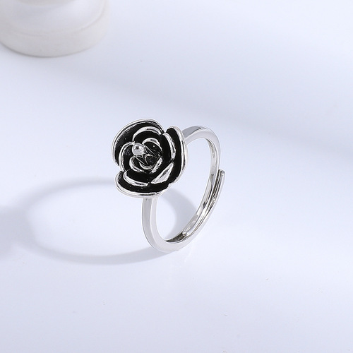 Dark Rose Self-Defense Index Ring for Women - New, Niche, Rotating, Instant-Use Self-Protection Stab Defense Open Finger Ring for Wholesale
