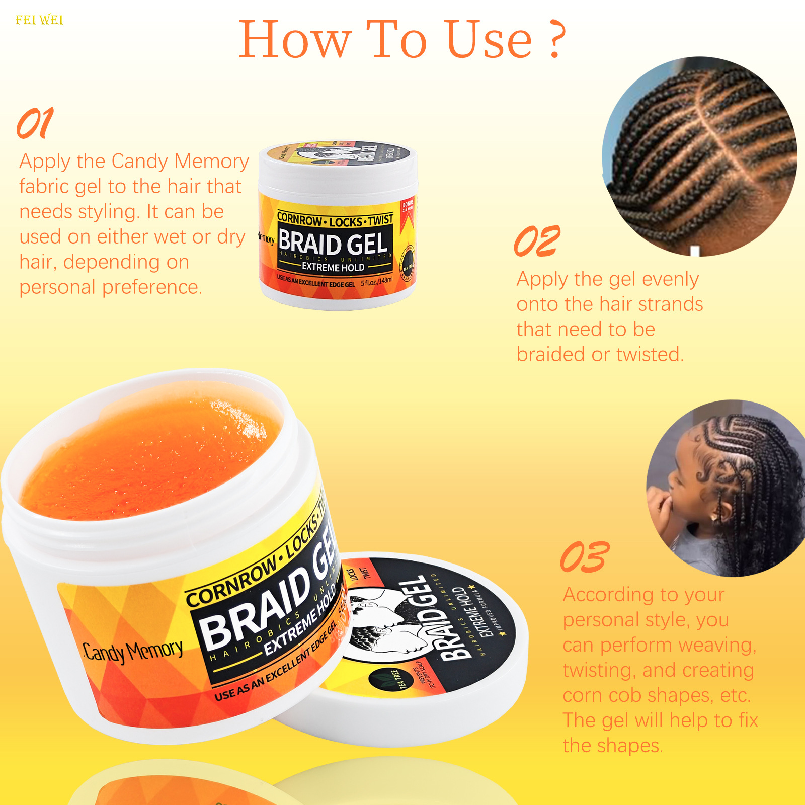 Transfronteriza venta caliente sucia trenzada trenzada GEL modelado trenzado fuerte estilo de cera de cabello fragante gel hidratante