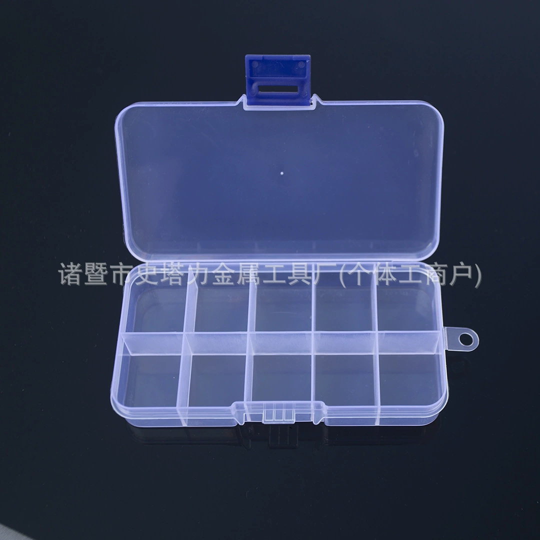 Accessory, transparent earrings, plastic storage box, stand, 10 cells, classification