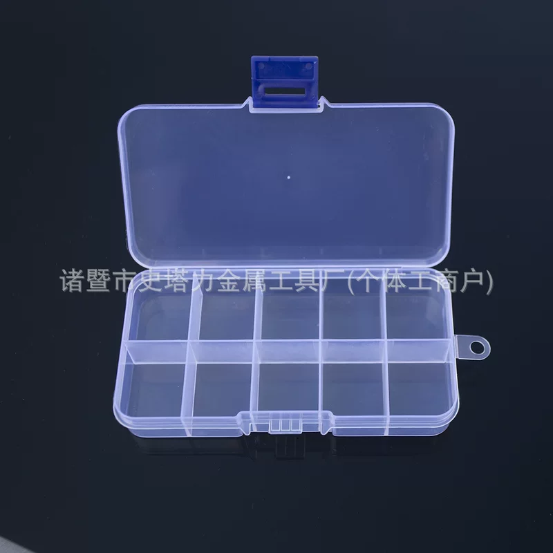 Accessory, transparent earrings, plastic storage box, stand, 10 cells, classification