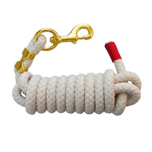 棉质拉马绳直径14到15毫米实心厚实耐用不易起静电加粗黄铜大钩子