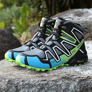New Winter Outdoor Snow Boots High-top Lined Wool Warm Cross-country Thickened Light Mountaineering Men's Cotton Shoes