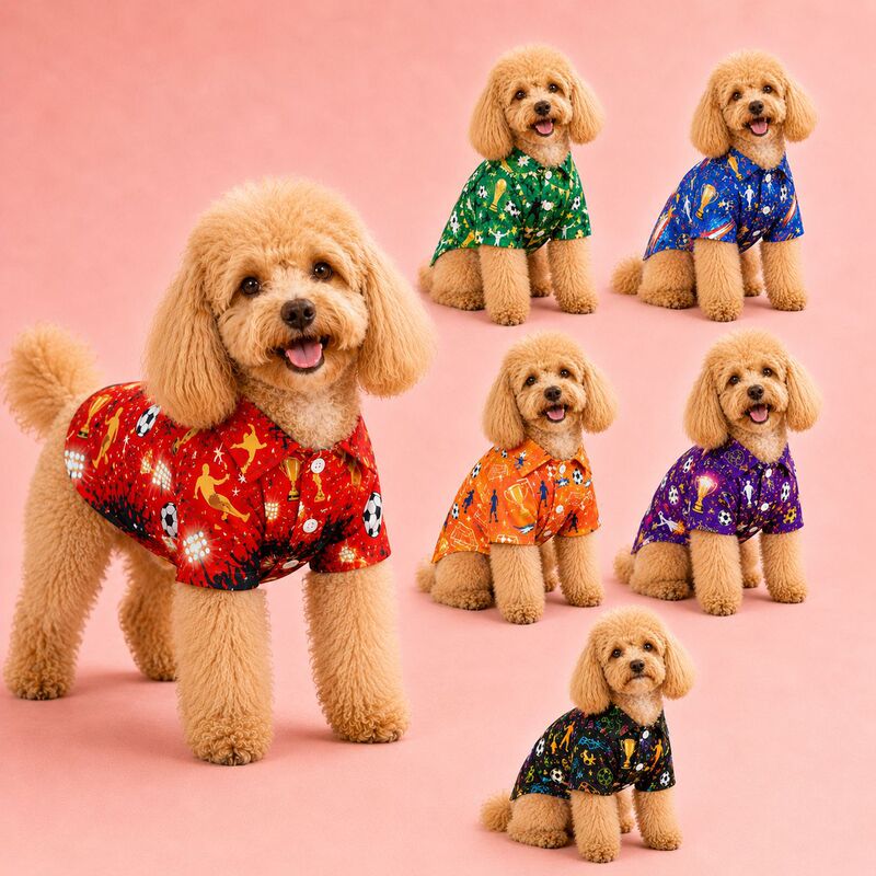 Foreign trade football sports style pet shirt with World Cup theme print, suitable for small and medium-sized dogs, factory stock available