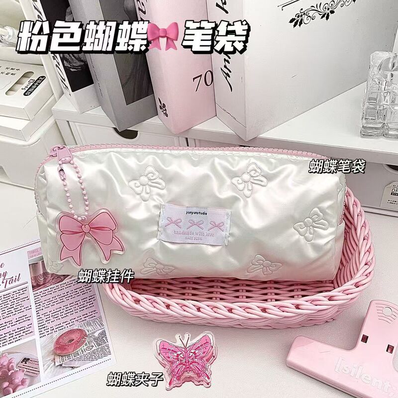 ミルキーリボン鉛筆バッグ 大容量 高価値 女の子文具バッグ インズ 中学生文具箱 小学生|undefined